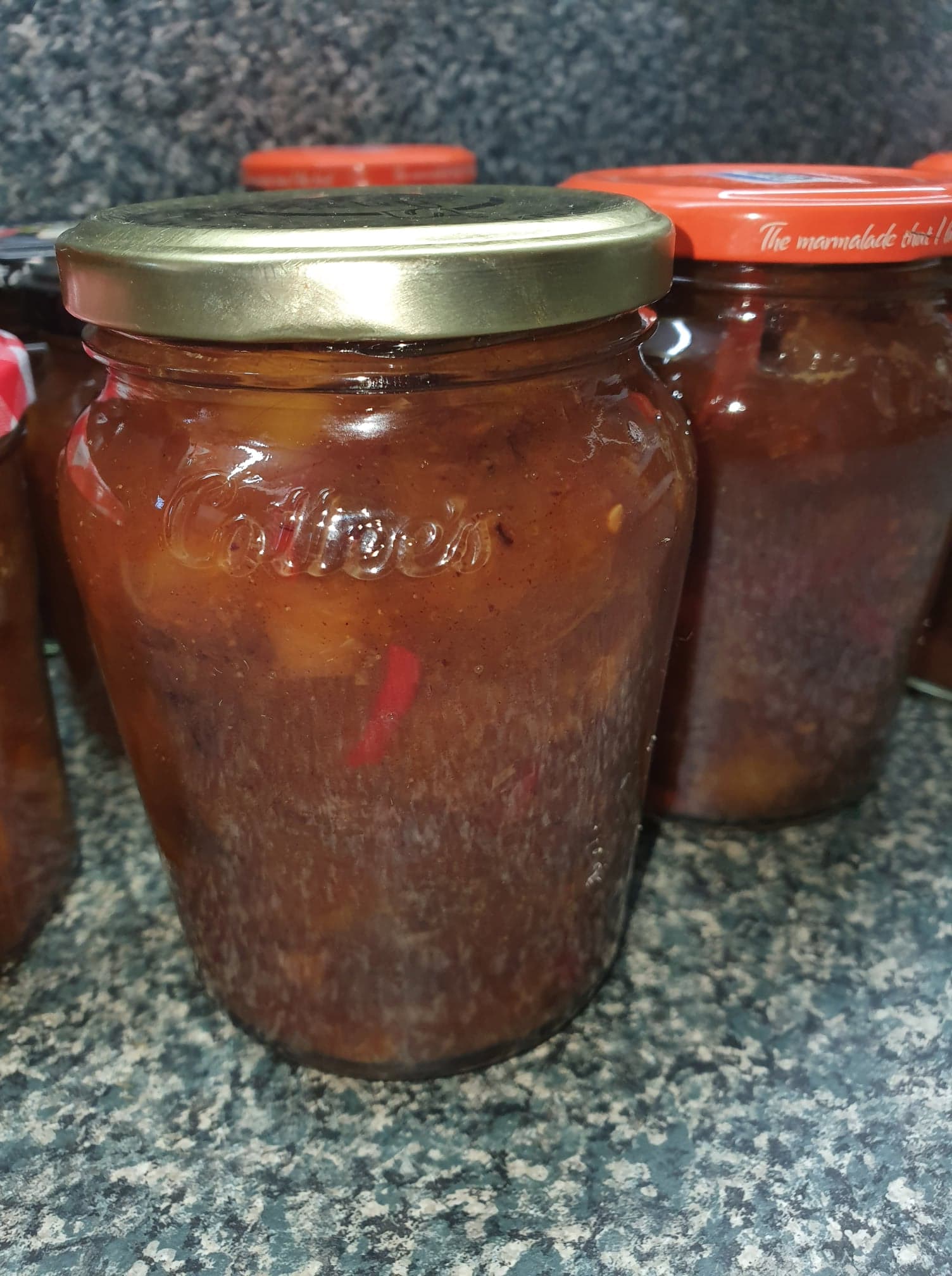 Finished chutney in a jar
