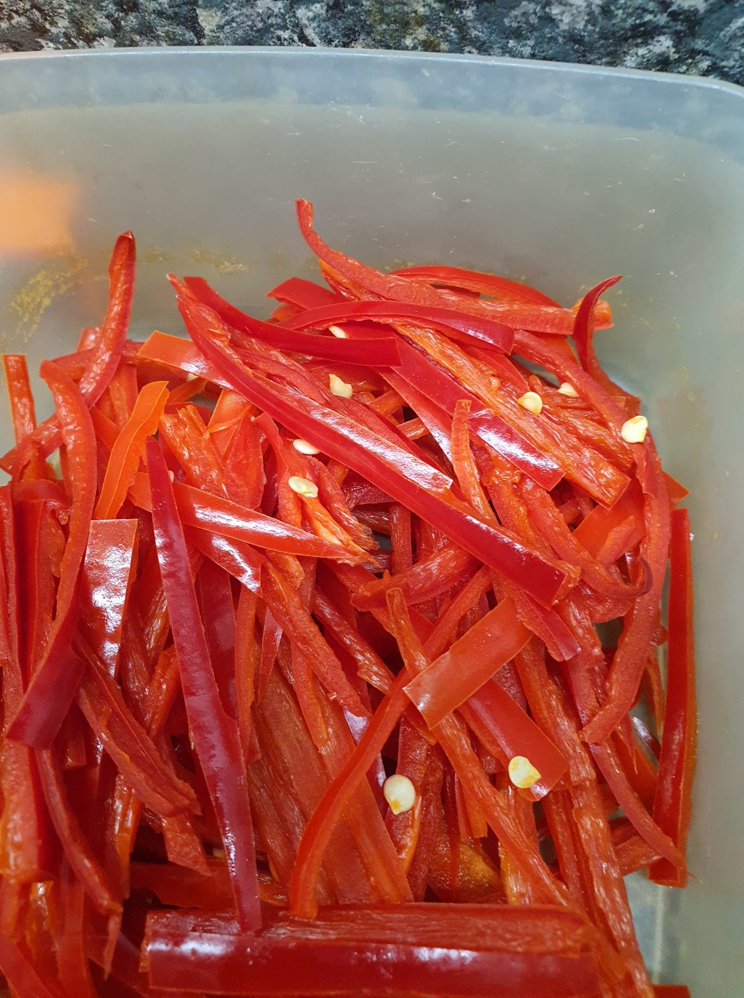 Sliced red chillies